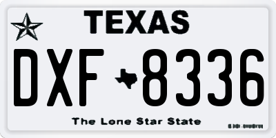 TX license plate DXF8336