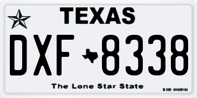 TX license plate DXF8338