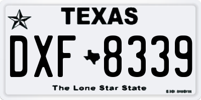 TX license plate DXF8339