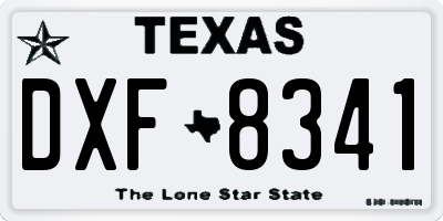 TX license plate DXF8341