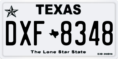 TX license plate DXF8348