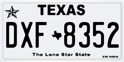 TX license plate DXF8352
