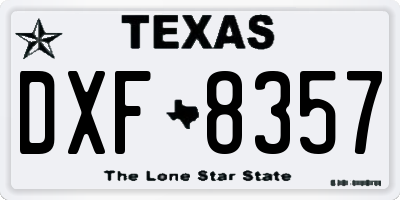 TX license plate DXF8357