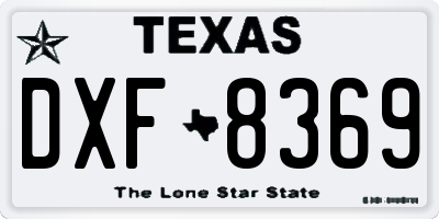 TX license plate DXF8369