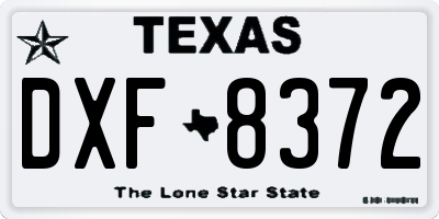TX license plate DXF8372