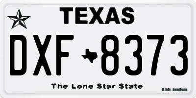 TX license plate DXF8373