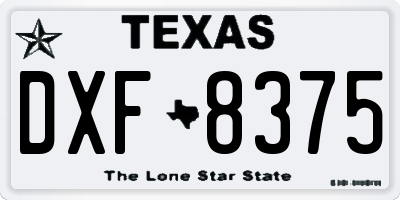 TX license plate DXF8375