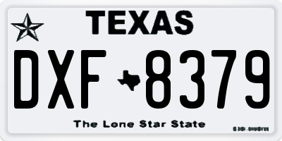 TX license plate DXF8379