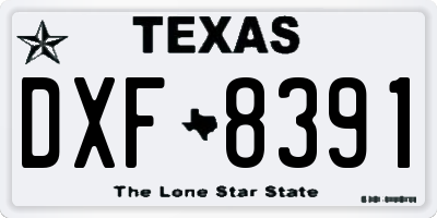 TX license plate DXF8391
