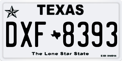 TX license plate DXF8393