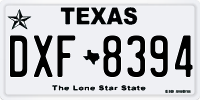 TX license plate DXF8394