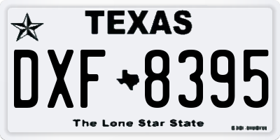 TX license plate DXF8395