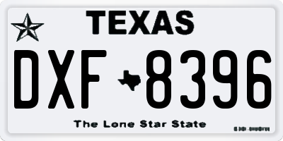 TX license plate DXF8396