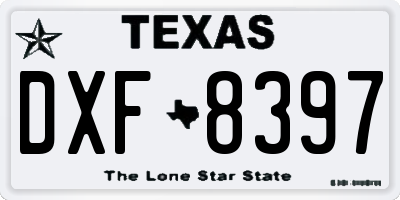 TX license plate DXF8397
