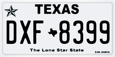 TX license plate DXF8399