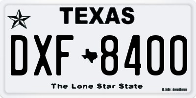TX license plate DXF8400