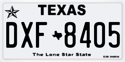 TX license plate DXF8405