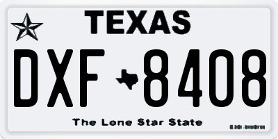 TX license plate DXF8408