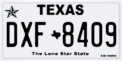 TX license plate DXF8409