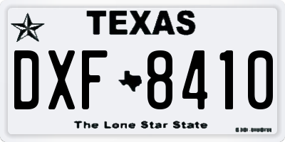 TX license plate DXF8410