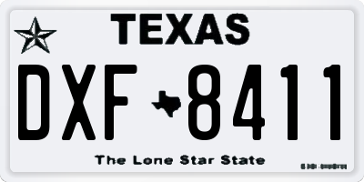 TX license plate DXF8411