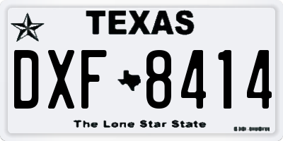 TX license plate DXF8414