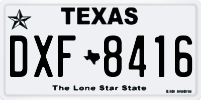 TX license plate DXF8416
