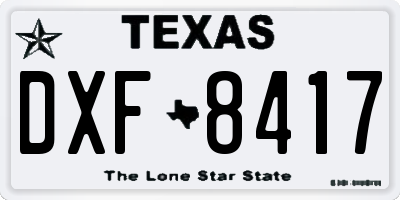 TX license plate DXF8417
