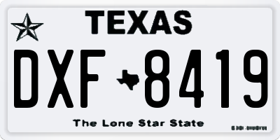 TX license plate DXF8419