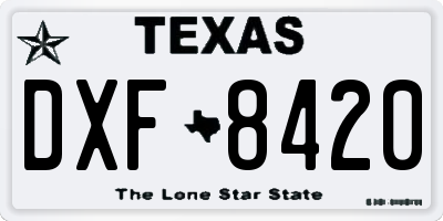 TX license plate DXF8420