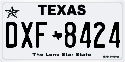 TX license plate DXF8424