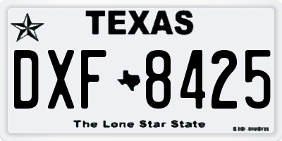 TX license plate DXF8425