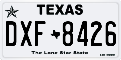 TX license plate DXF8426