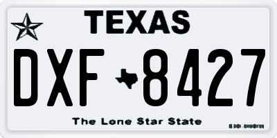 TX license plate DXF8427