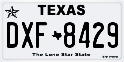 TX license plate DXF8429