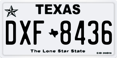 TX license plate DXF8436
