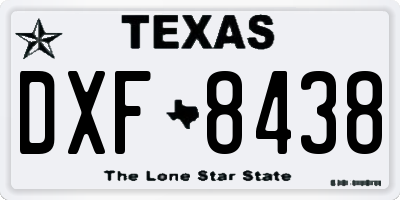 TX license plate DXF8438