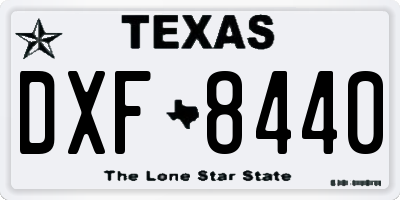 TX license plate DXF8440