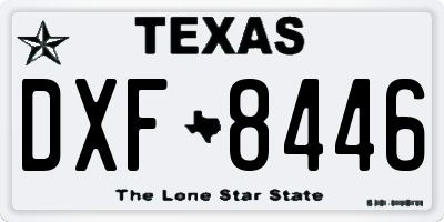 TX license plate DXF8446