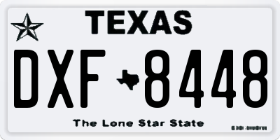 TX license plate DXF8448