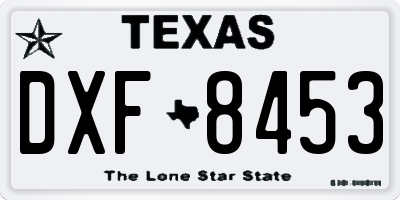 TX license plate DXF8453