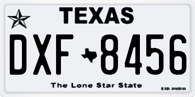 TX license plate DXF8456