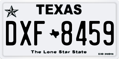 TX license plate DXF8459