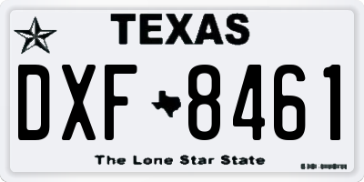 TX license plate DXF8461
