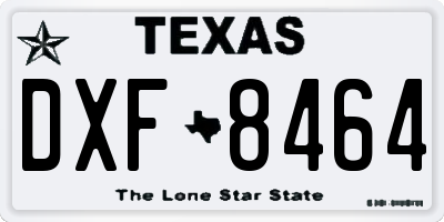 TX license plate DXF8464