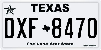 TX license plate DXF8470