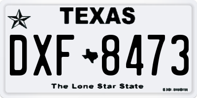 TX license plate DXF8473