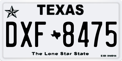 TX license plate DXF8475