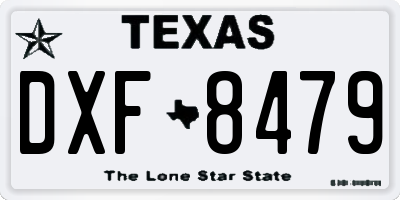 TX license plate DXF8479