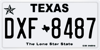 TX license plate DXF8487